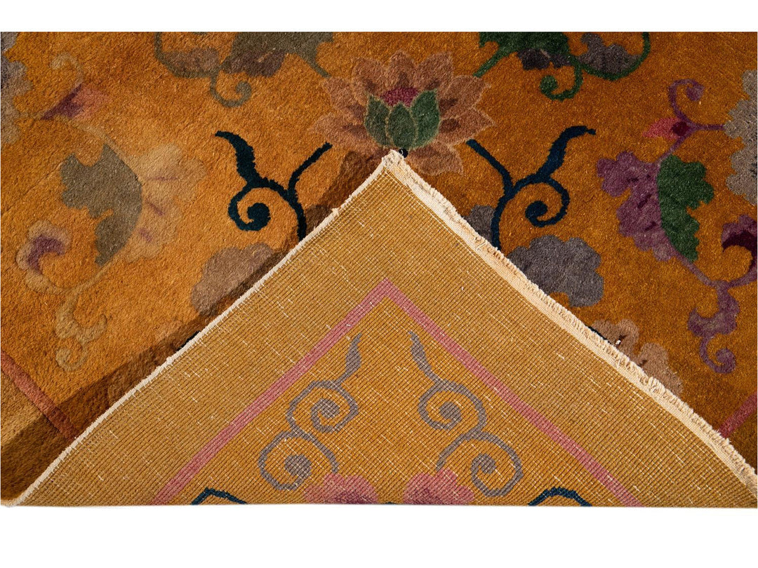 Antique Art Deco Chinese Wool Rug 10' x 14'