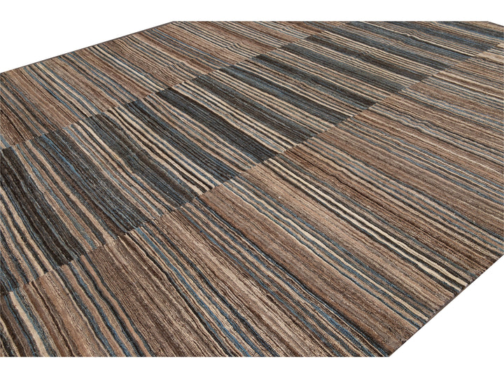 Modern Flat-Weave Wool Rug 10 X 14