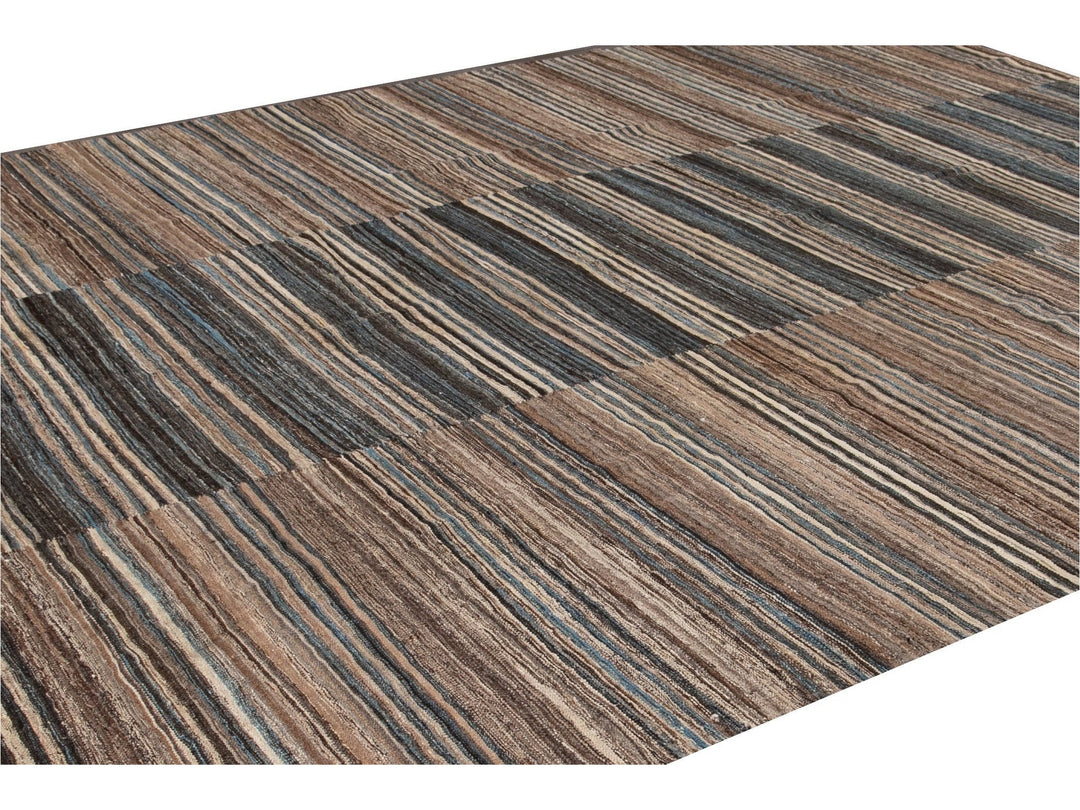 Modern Flat-Weave Wool Rug 10 X 14