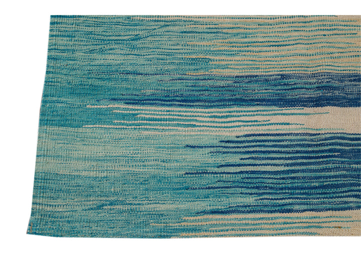 Modern Flat-Weave Wool Rug 9 X 12