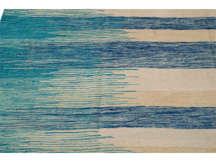 Modern Flat-Weave Wool Rug 9 X 12