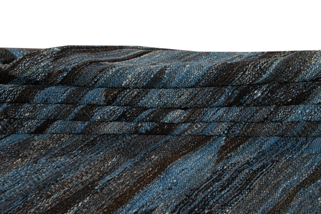 Modern Flat-Weave Wool Rug, 9 X 12