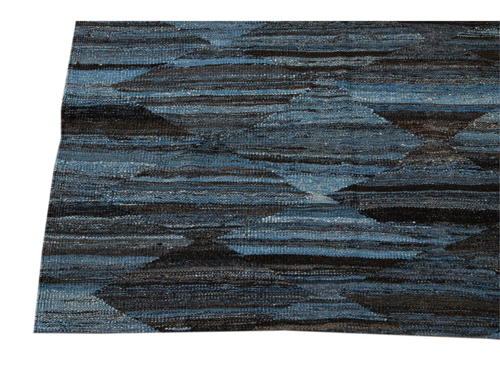 Modern Flat-Weave Wool Rug, 9 X 12