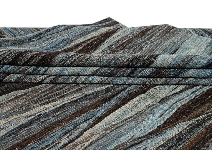 Modern Flat-Weave Wool Rug 9 X 12