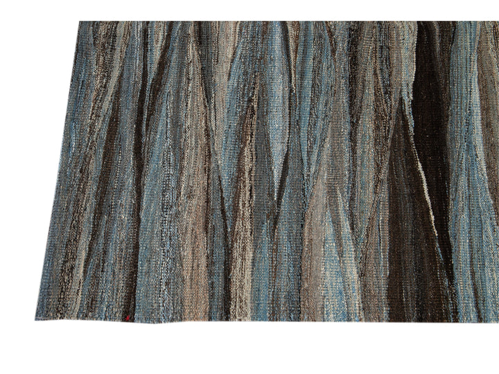 Modern Flat-Weave Wool Rug 9 X 12