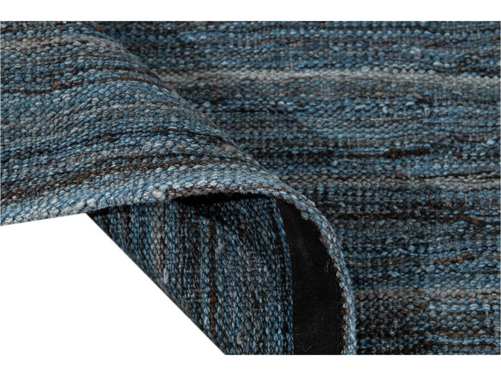 Modern Flat-Weave Kilim Striped Wool Rug 9 X 12