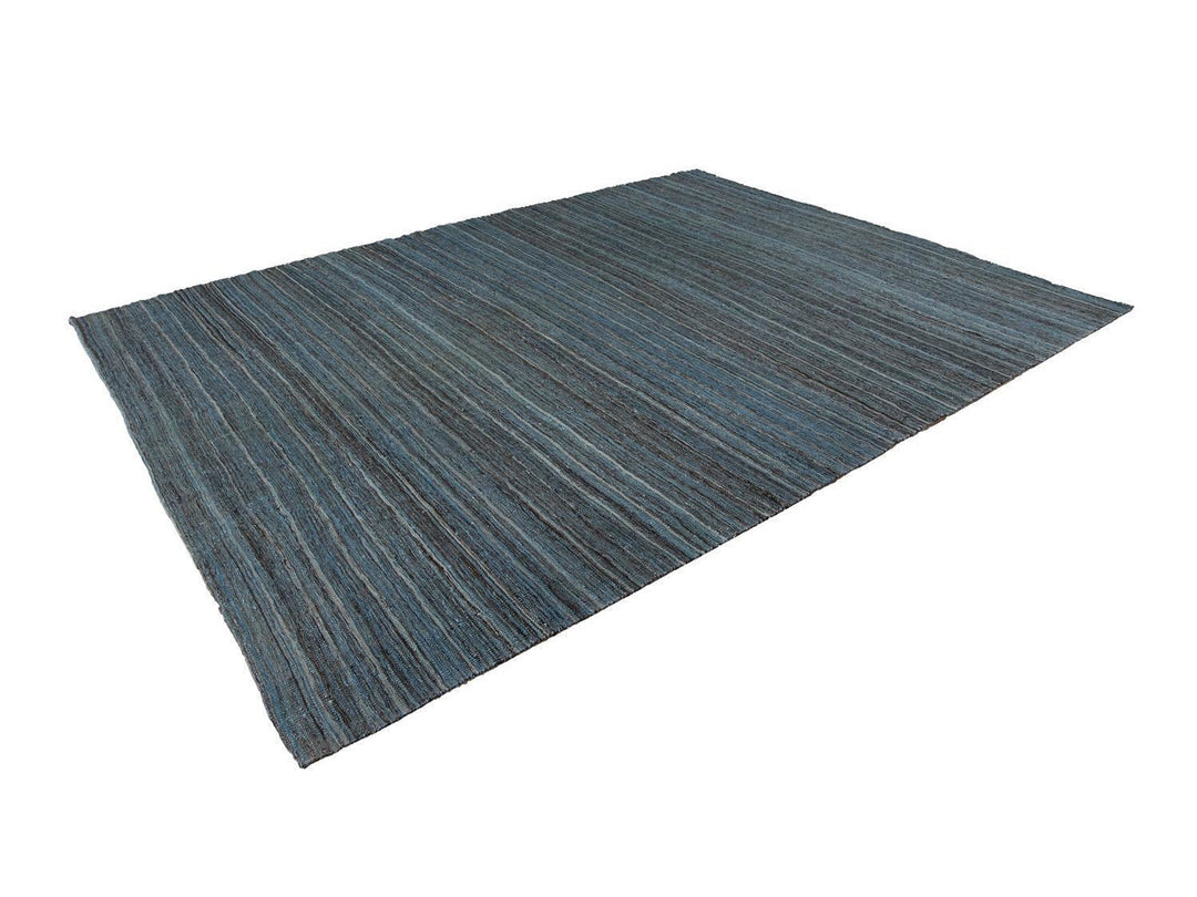 Modern Flat-Weave Kilim Striped Wool Rug 9 X 12