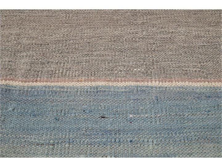 Modern Flat-Weave Kilim Wool Rug 9 X 12