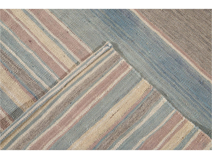 Modern Flat-Weave Kilim Wool Rug 9 X 12