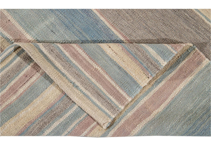 Modern Flat-Weave Kilim Wool Rug 9 X 12