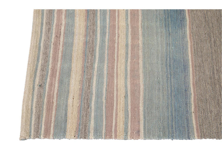 Modern Flat-Weave Kilim Wool Rug 9 X 12