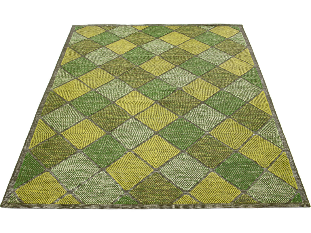 Modern Swedish Wool Rug 9 X 12