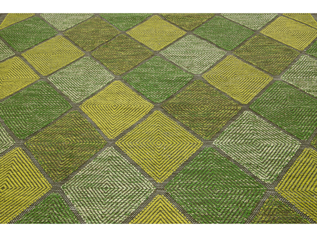 Modern Swedish Wool Rug 9 X 12