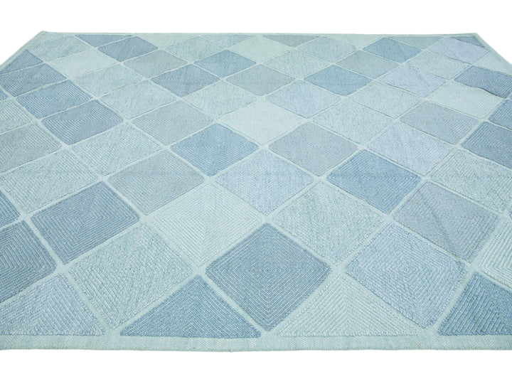 Modern Swedish Wool Rug 10 X 14