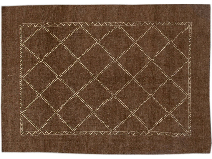 Modern Moroccan Wool Rug 7 X 10