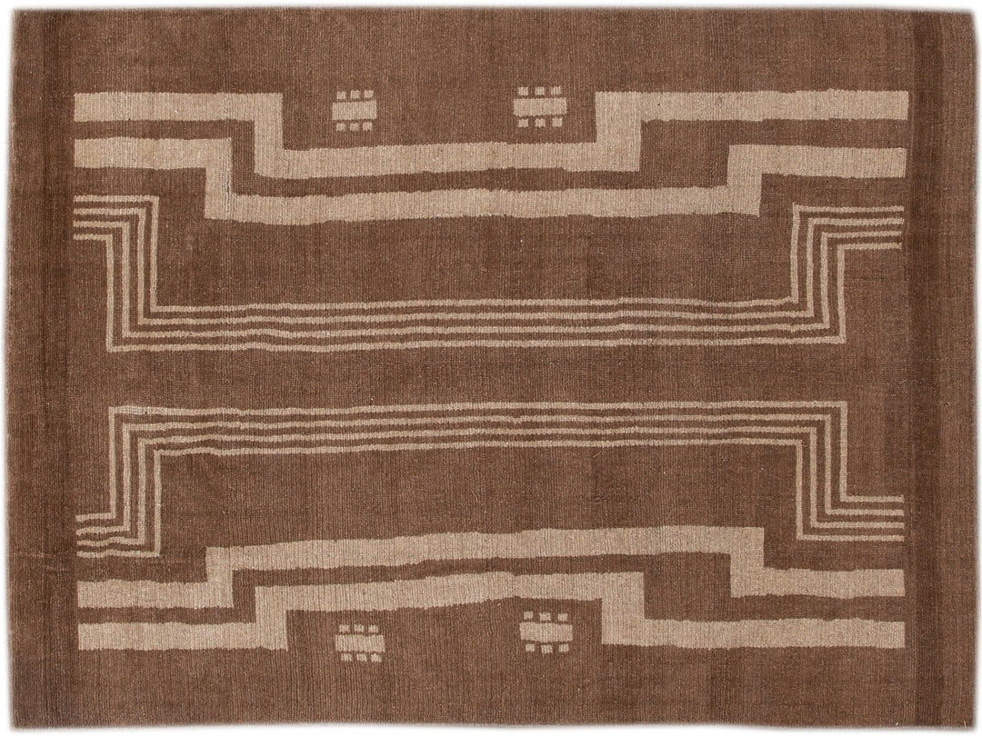 Modern Deco Style Wool Rug 7 X 10