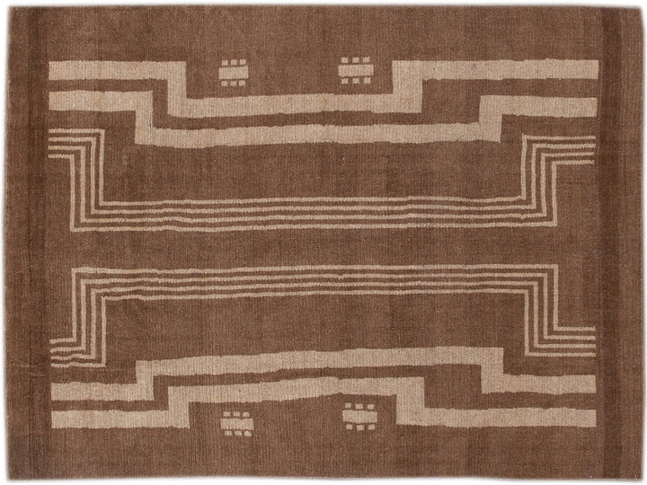 Modern Deco Style Wool Rug 7 X 10
