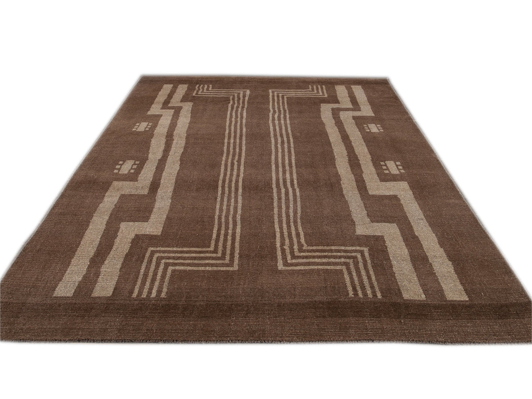 Modern Deco Style Wool Rug 7 X 10
