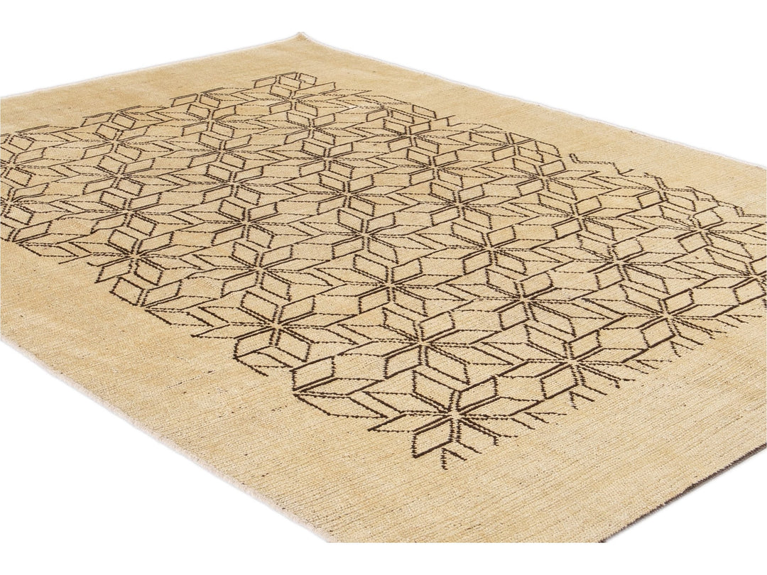 Modern Deco Style Wool Rug 7 X 9