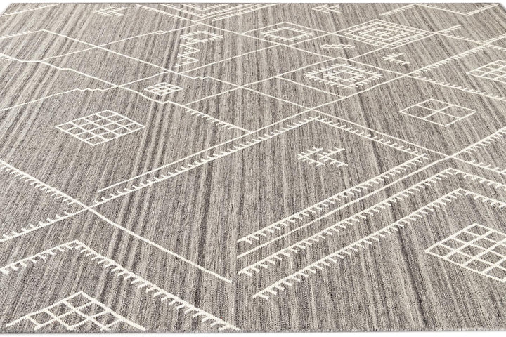 21st Century Modern Indian Flatweave Wool Rug, 9' X 12'
