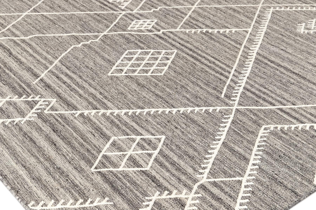 21st Century Modern Indian Flatweave Wool Rug, 9' X 12'
