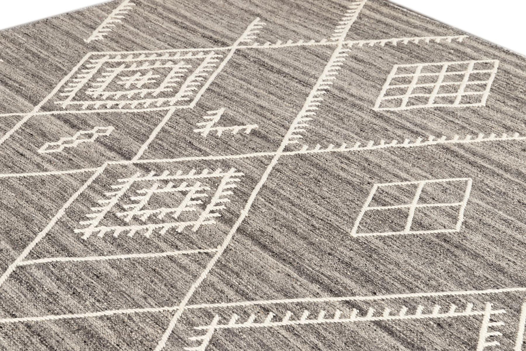 21st Century Modern Indian Flatweave Wool Rug, 9' X 12'