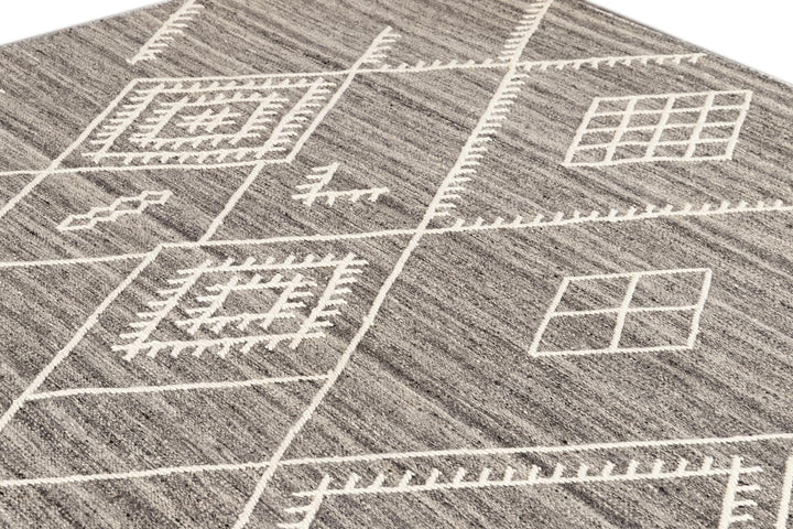 21st Century Modern Indian Flatweave Wool Rug, 9' X 12'