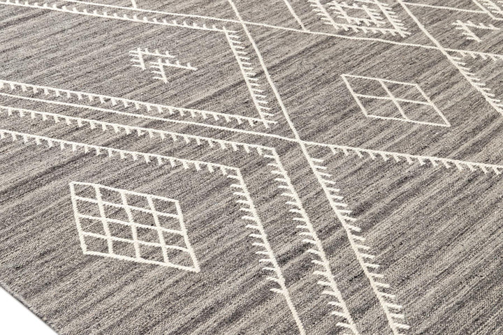 21st Century Modern Indian Flatweave Wool Rug, 9' X 12'