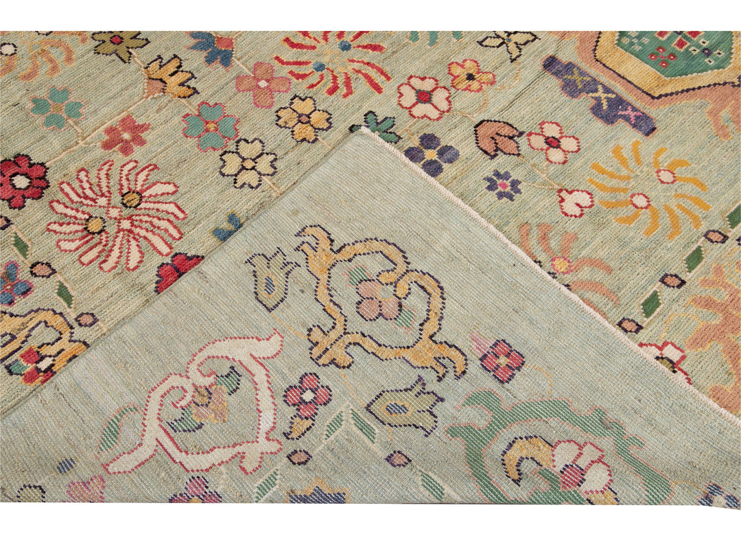 Modern Oushak Wool Rug 12 X 16