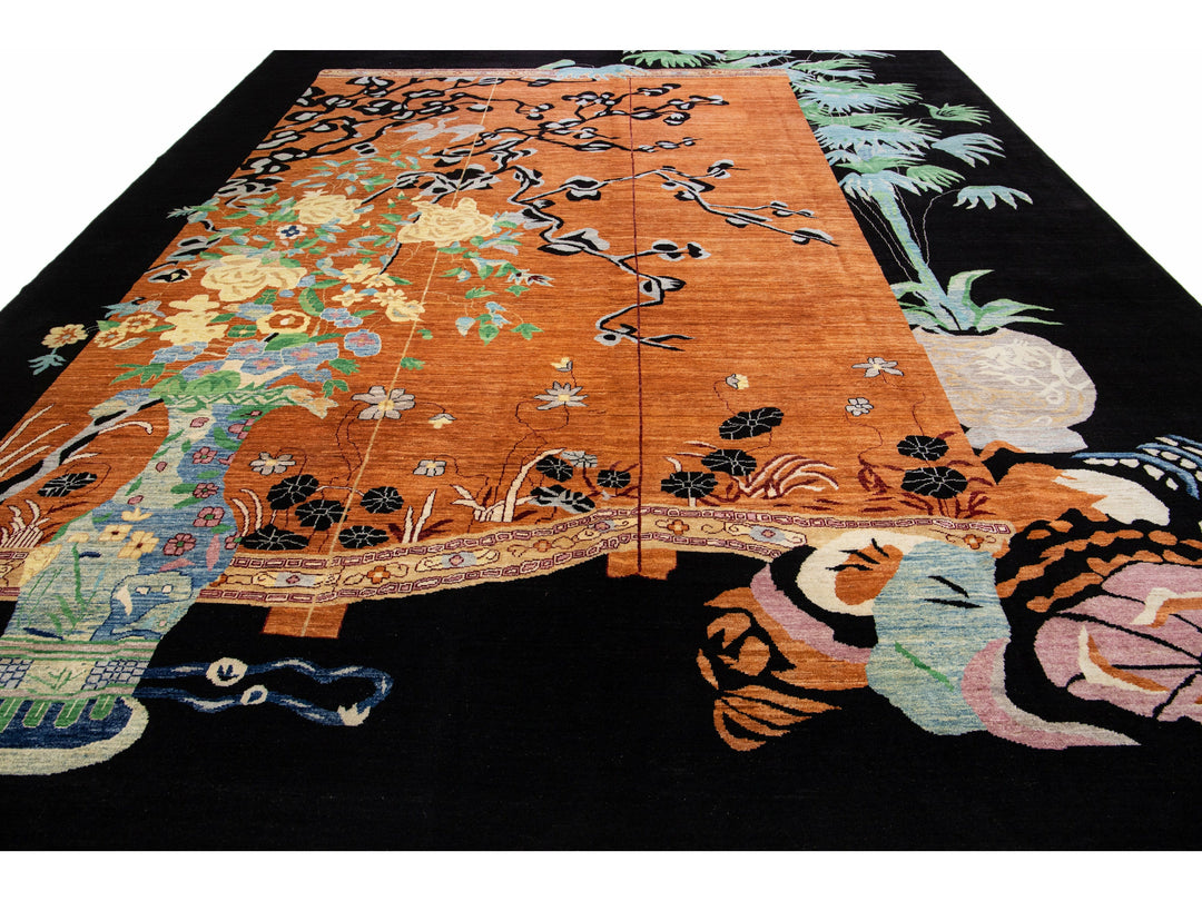 Modern Art Deco Chinese Rug 14 X 19