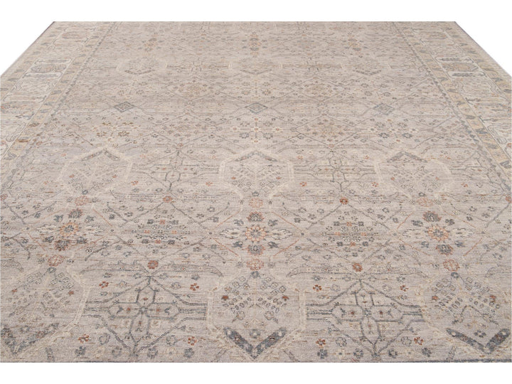 Modern Indian Artisan Wool Rug 12 X 14