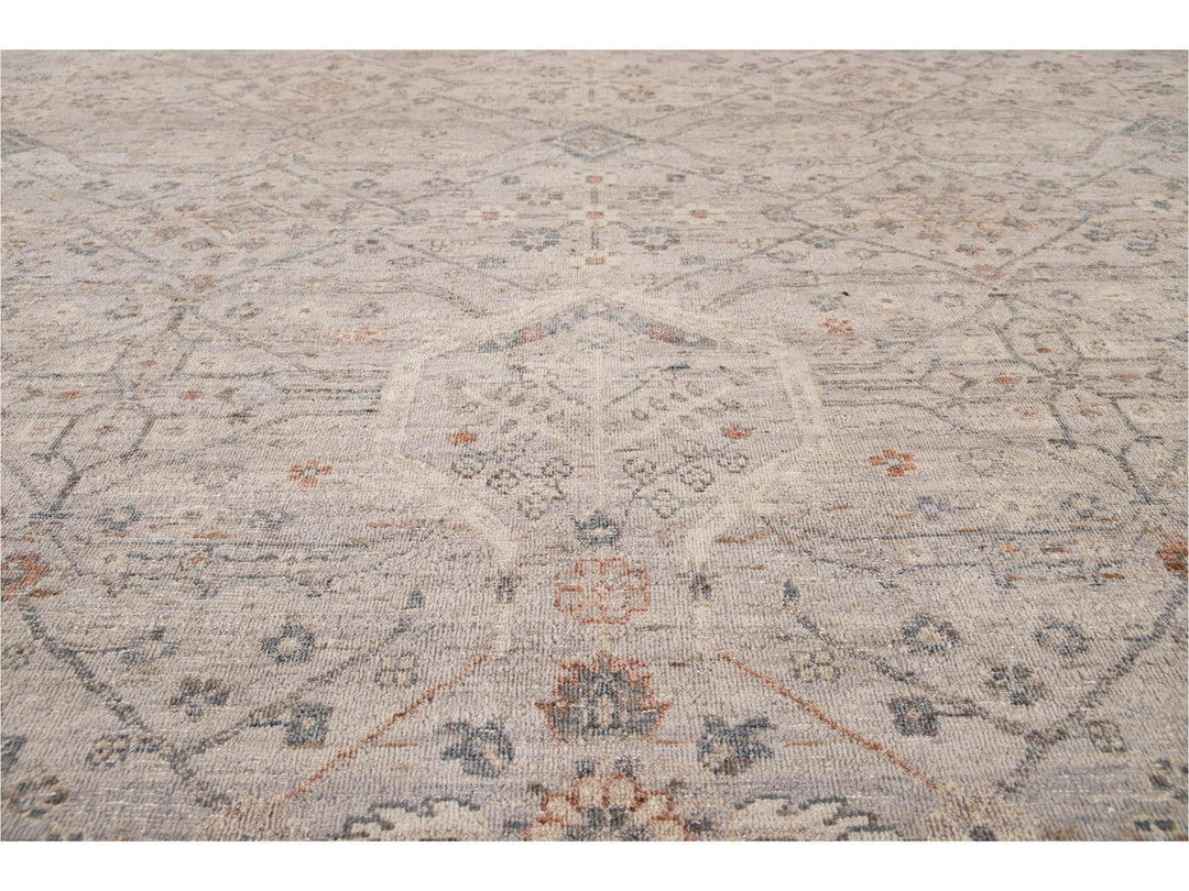 Modern Indian Artisan Wool Rug 12 X 14