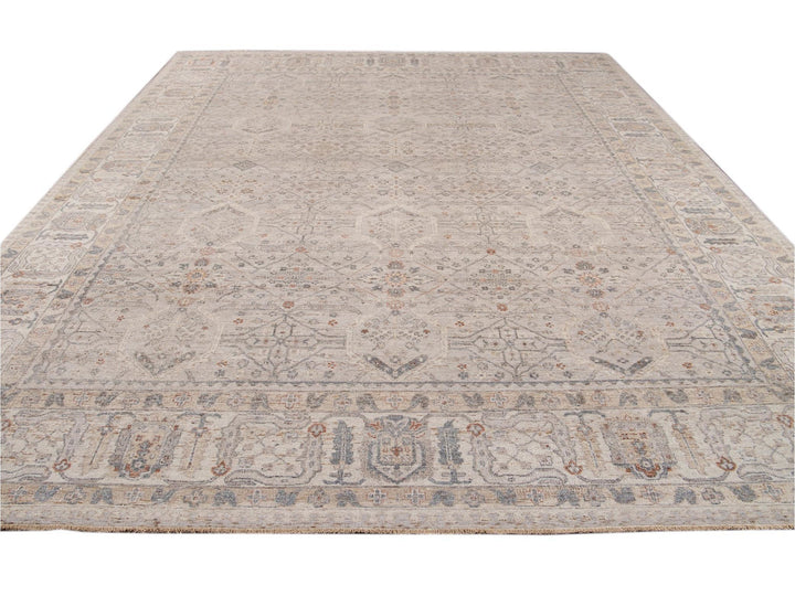 Modern Indian Artisan Wool Rug 12 X 14