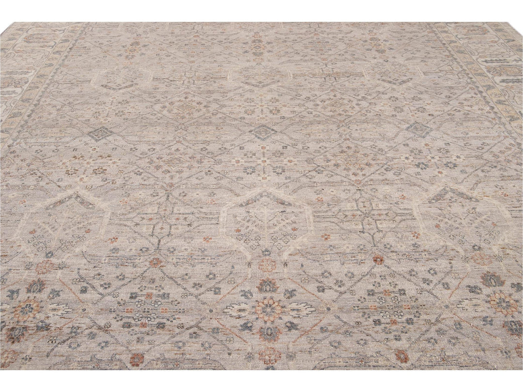 Modern Indian Artisan Wool Rug 12 X 14