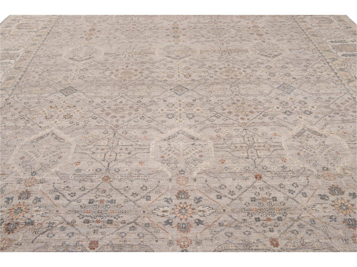 Modern Indian Artisan Wool Rug 12 X 14