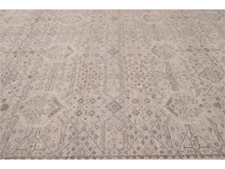 Modern Indian Artisan Wool Rug 12 X 14