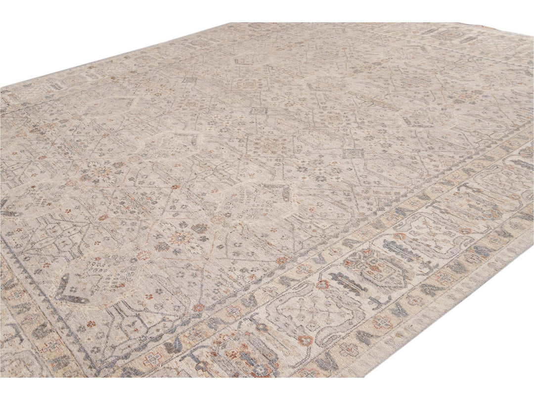 Modern Indian Artisan Wool Rug 12 X 14