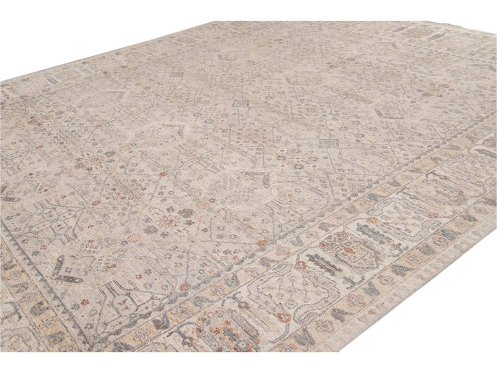 Modern Indian Artisan Wool Rug 12 X 14