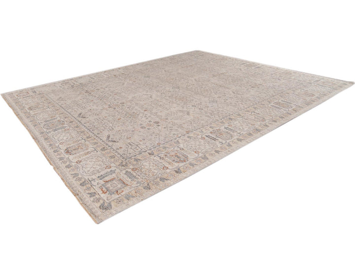 Modern Indian Artisan Wool Rug 12 X 14