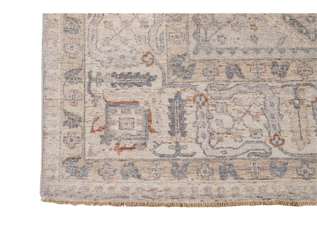 Modern Indian Artisan Wool Rug 12 X 14