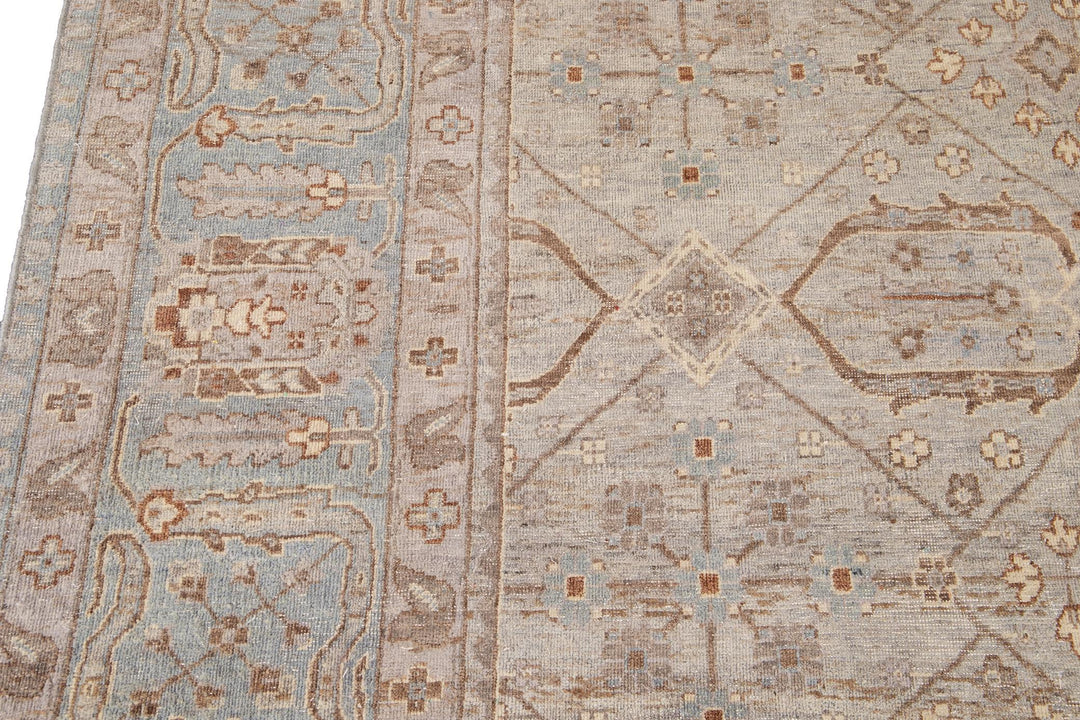 21st Century Contemporary Indian Wool Rug, 10 X 14