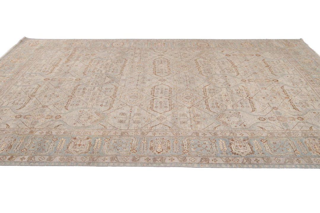21st Century Contemporary Indian Wool Rug, 10 X 14