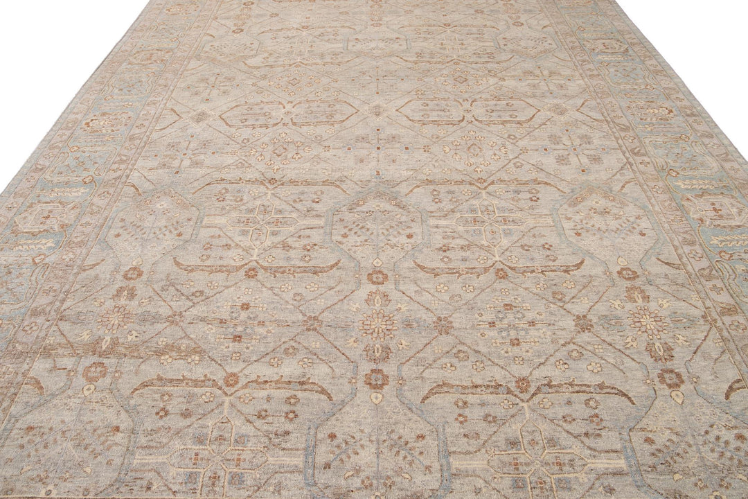 21st Century Contemporary Indian Wool Rug, 10 X 14