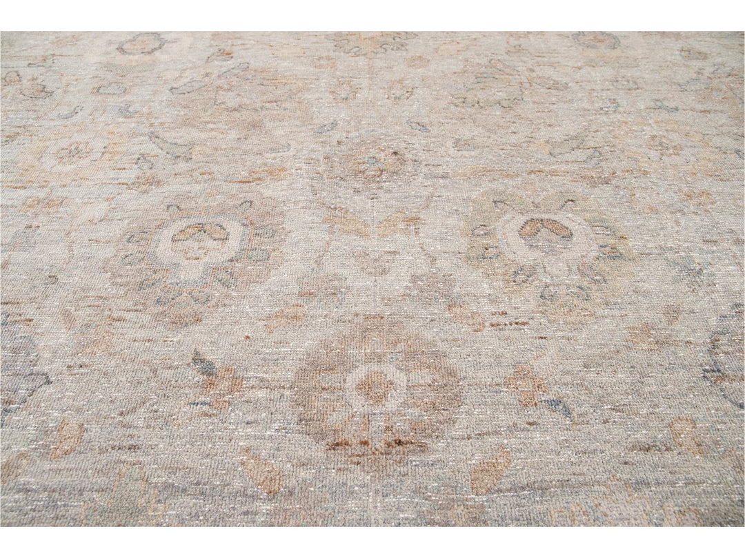 Modern Indian Artisan Wool Rug 10 X 14