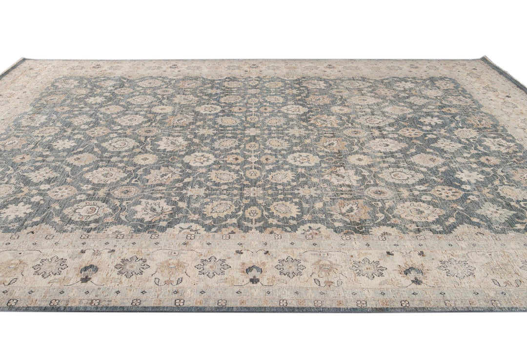 21st Century Contemporary Indian Wool Rug, 12 X 15