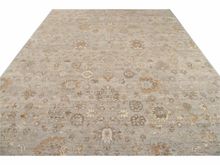 Modern Indian Artisan Wool Rug 12 X 15
