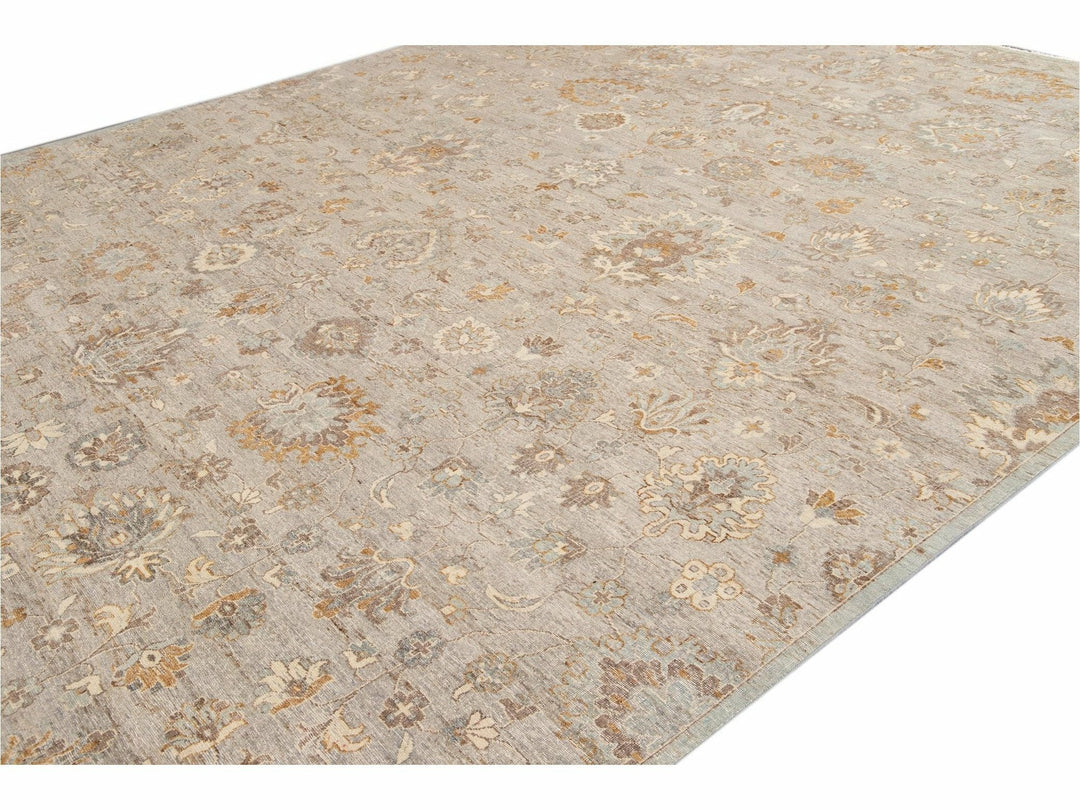 Modern Indian Artisan Wool Rug 12 X 15