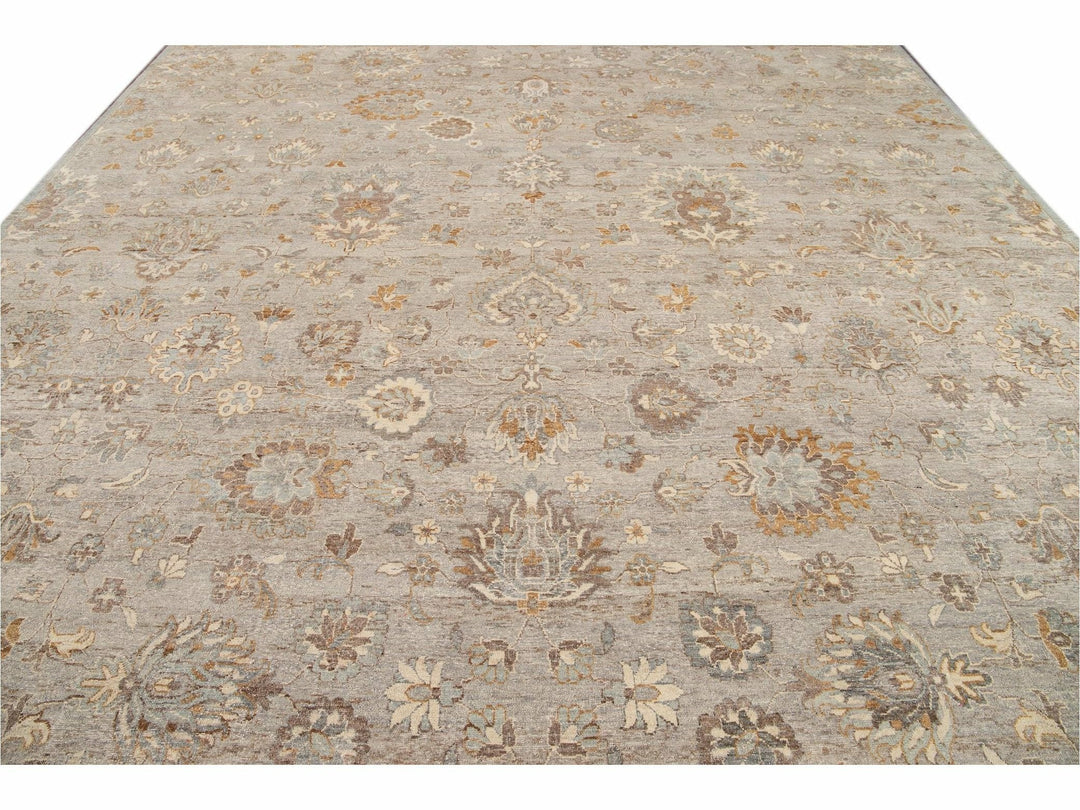 Modern Indian Artisan Wool Rug 12 X 15