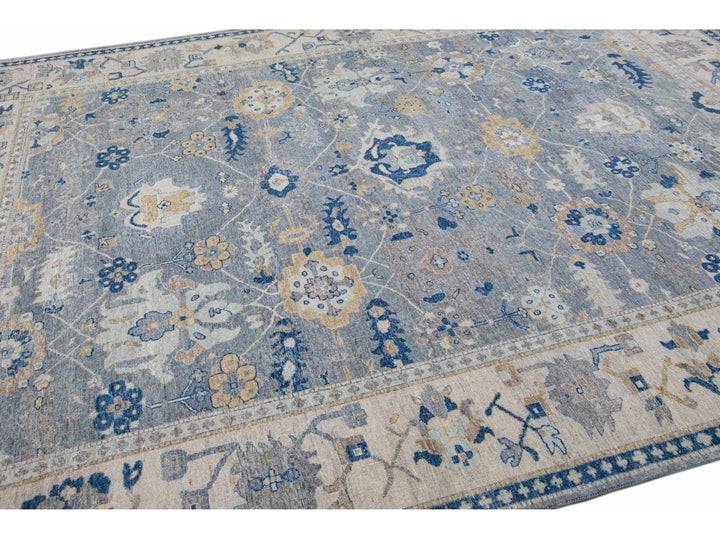 Modern Indian Wool Rug 9 X 12