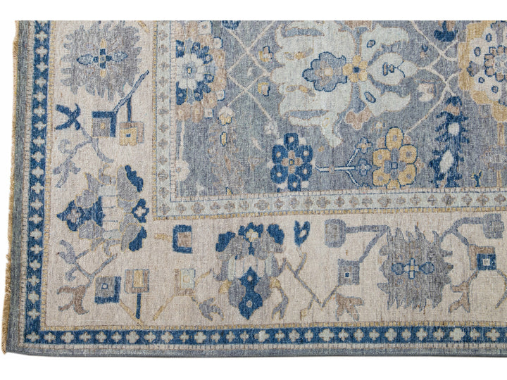 Modern Indian Wool Rug 9 X 12